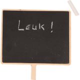 12x Schoolbord memo bordje met knijper 15 x 12 cm - wanddecoratie