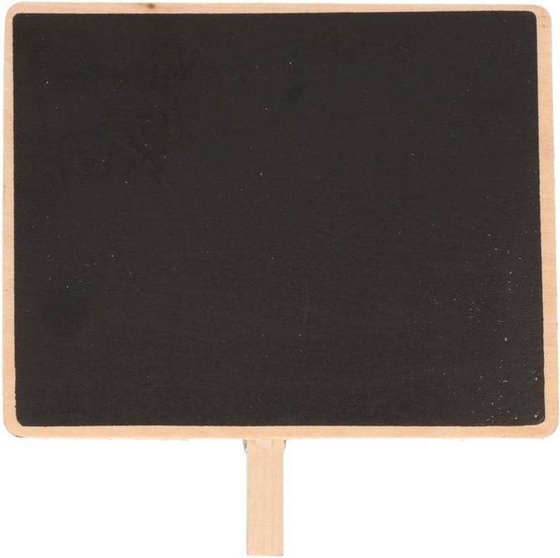 30x Schoolbord memo bordje met knijper 15 x 12 cm - wanddecoratie