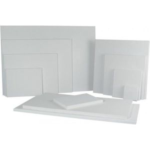 Handbespannen canvas schildersdoek - 3x - 18 x 24 cm - wit - schilderijen maken - Schildersdoeken