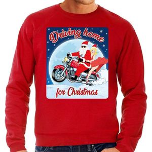 Bellatio Decorations - Foute Kersttrui - Rood - Driving Home for Christmas - Voor Heren