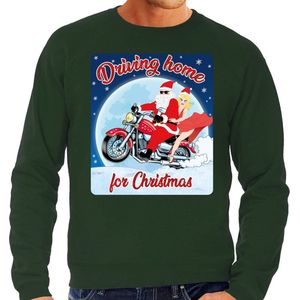 Bellatio Decorations - Driving Home For Christmas - Sweater - Groen - Katoen
