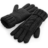 Gebreide melange handschoenen in het zwart voor volwassenen S/M