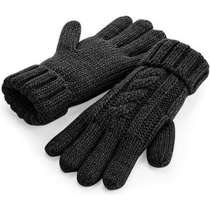 Gebreide melange handschoenen zwart voor volwassenen - Handschoenen - volwassenen