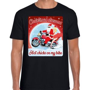 Bellatio Decorations - Fout Kerstshirt - Zwart - Christmas Dreams - Motorliefhebber