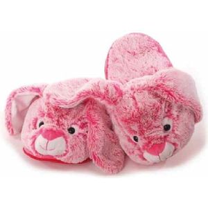 Dieren - Konijn/Haas - Pantoffels - Roze - Polyester Pluche