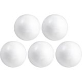 Piepschuim bollen/ballen - 5x st - D4 cm - wit - Kerstballen maken - Knutselen hobby materialen