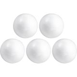 5x Hobby/DIY piepschuim bal/bol 8 cm - Kerstballen maken - Knutselen basis materialen/hobby materiaal