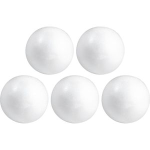 5x Hobby/DIY piepschuim bal/bol 12 cm - Kerstballen maken - Knutselen basis materialen/hobby materiaal