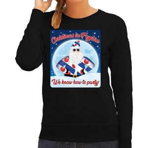 Foute Friesland - Kersttrui - Zwart - Dames - Kerstkleding