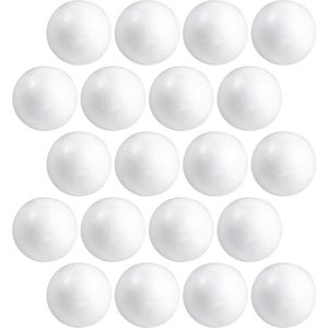 20x Hobby/DIY piepschuim bal/bol 3 cm - Kerstballen maken - Knutselen basis materialen/hobby materiaal