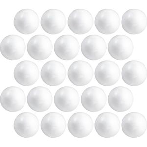 25x Hobby/DIY Piepschuim Bal/Bol 3 cm - Kerstballen Maken - Knutselen Basis Materialen/Hobby Materiaal