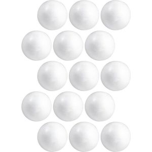 Piepschuim bollen/ballen - 15x - D4 cm - wit - styropor - hobby figuren - Hobbybasisvoorwerp