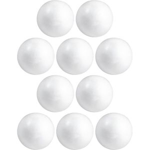 10x Hobby/DIY Piepschuim Bal/Bol 7 cm - Kerstballen Maken - Knutselen Basis Materialen/Hobby Materiaal