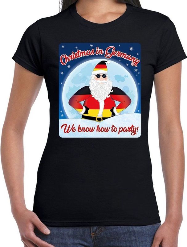 Fout Duitsland kerst shirt Christmas in Germany zwart  dames