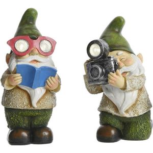 Tuinkabouters - 2x - kunststof - 24 cm - George en James