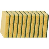 20x Gele schuursponzen / sponzen vlak premium 14 x 9 x 3 cm - Schoonmaak / keukenartikelen