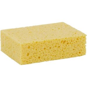3x Viscose spons geel 14 x 11 x 3,5 cm - Biologisch afbreekbare sponzen - Schoonmaak / keukenartikelen