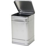 1x Zilver vierkant opbergblik/bewaarblik 25 cm - Zilveren voorraadblikken - Voorraadbussen