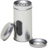 1x Zilver rond kruidenpotje met strooier 10 cm - Kruidenstrooier - Specerijen potje - Kruidenblikje