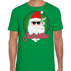 Groen fout kerstshirt / t-shirt Just Chillin voor heren - kerst t-shirts