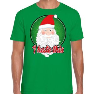 Fout Kerst shirt t-shirt - I hate this - groen voor heren - kerstkleding kerst outfit