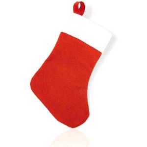Rode mini kerstsok 32 cm - Relatie geschenken - Voordelige kerstsokken