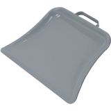 Brede metalen stofblik met beugelgreep en houten handveger van gemengd haar - 22,5 x 32 cm