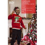 Foute Kersttrui / sweater - bier drinkende Santa - niks HO HO HO doordrinken - rood - voor heren S