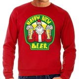 Bellatio Decorations - Happy New Beer - Sweater - Rood - Katoen