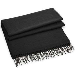 Fijn geweven sjaal zwart voor volwassenen - Klassieke Beechfield sjaals oversized voor dames/heren