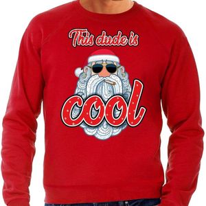 Foute kerstborrel trui / kersttrui this dude is cool / stoere santa rood voor heren