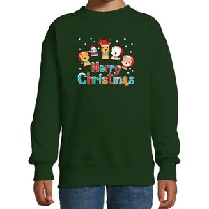 Bellatio Decorations - Dierenvriendjes - Sweater - Groen - Katoen