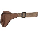 Heuptasje/buideltasje/fanny pack mocca bruin vierkant 25 x 15 cm - Festival musthaves - Festival tasjes - Wandeltasjes - Documententasje voor op reis