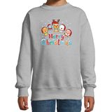 Bellatio Decorations - Foute Kersttrui - Grijs - Dierenvriendjes - Voor Kinderen