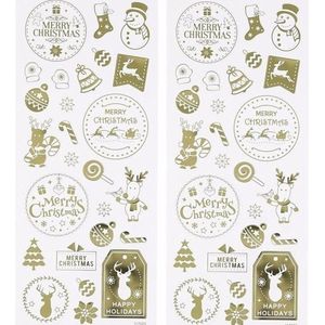 Kerst gouden stickers 52 stuks - Inpakartikelen