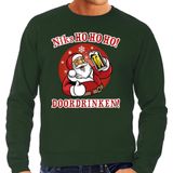 Foute Kersttrui/sweater - groen - Niks ho ho ho doordrinken - bier - voor heren S