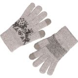 Gebreide winter handschoenen Nordic/grijs voor dames
