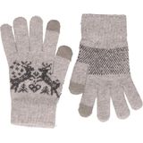 Gebreide winter handschoenen Nordic/grijs voor dames