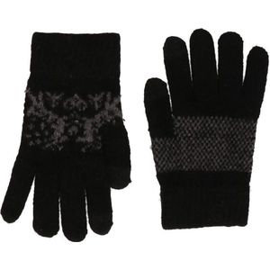 Gebreide winter handschoenen Nordic/zwart voor dames