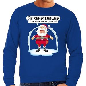 Bellatio Decorations - Foute Kersttrui - Blauw - Heren - Kerstkleding