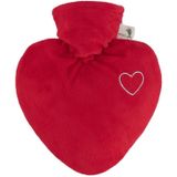 2x Kruiken rood hart 1 liter - Warmwaterkruiken van gerecycled kunststof - Valentijn cadeaus