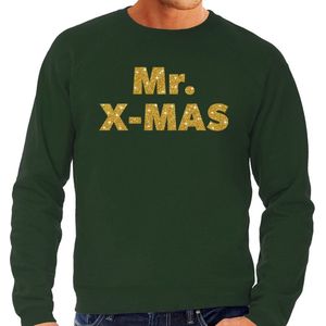 Foute kerstborrel trui / kersttrui Mr. x-mas goud / groen heren