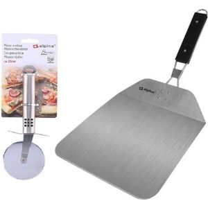Professionele RVS pizza set spatel en snijder
