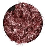 Decoris Kerstslingers - 2x st - oudroze - glanzend lametta - 270 cm - guirlandes - Kerstslingers