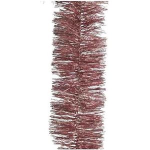 3x Feestversiering folie slingers oud roze 270 cm kunststof/plastic kerstversiering - Kerstslingers