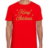 Fout - Kerst Shirt - Merry Christmas - Goud - Rood - Heren - Kerstkleding