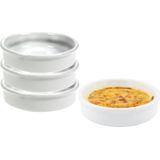 4x Creme brulee schaaltjes porselein wit 12 cm - Hapjes schaaltjes - Tapas schaaltjes