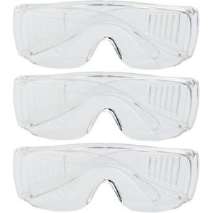 3x Veiligheidsbril/vuurwerkbril voor volwassenen - Beschermbril - Vuurwerkbrillen