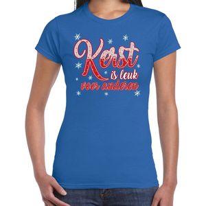 Fout kerstshirt t-shirt blauw kerst is leuk voor anderen voor dames - kerstkleding christmas outfit