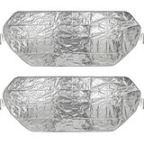 2x Auto anti-ijs/zonnefolie dekens extra groot 100 x 250 cm - Zonneschermen anti vriesscherm raamdeken
